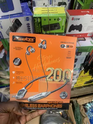 AOZHENKAI AZK-NY40 Orange Digital Display Neckband Wireless Earphones