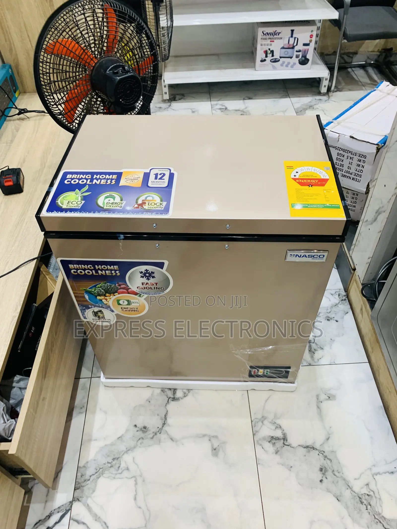 Nasco 150L 2-Star Chest Freezer Gold Colour [NAS-200FL-G]