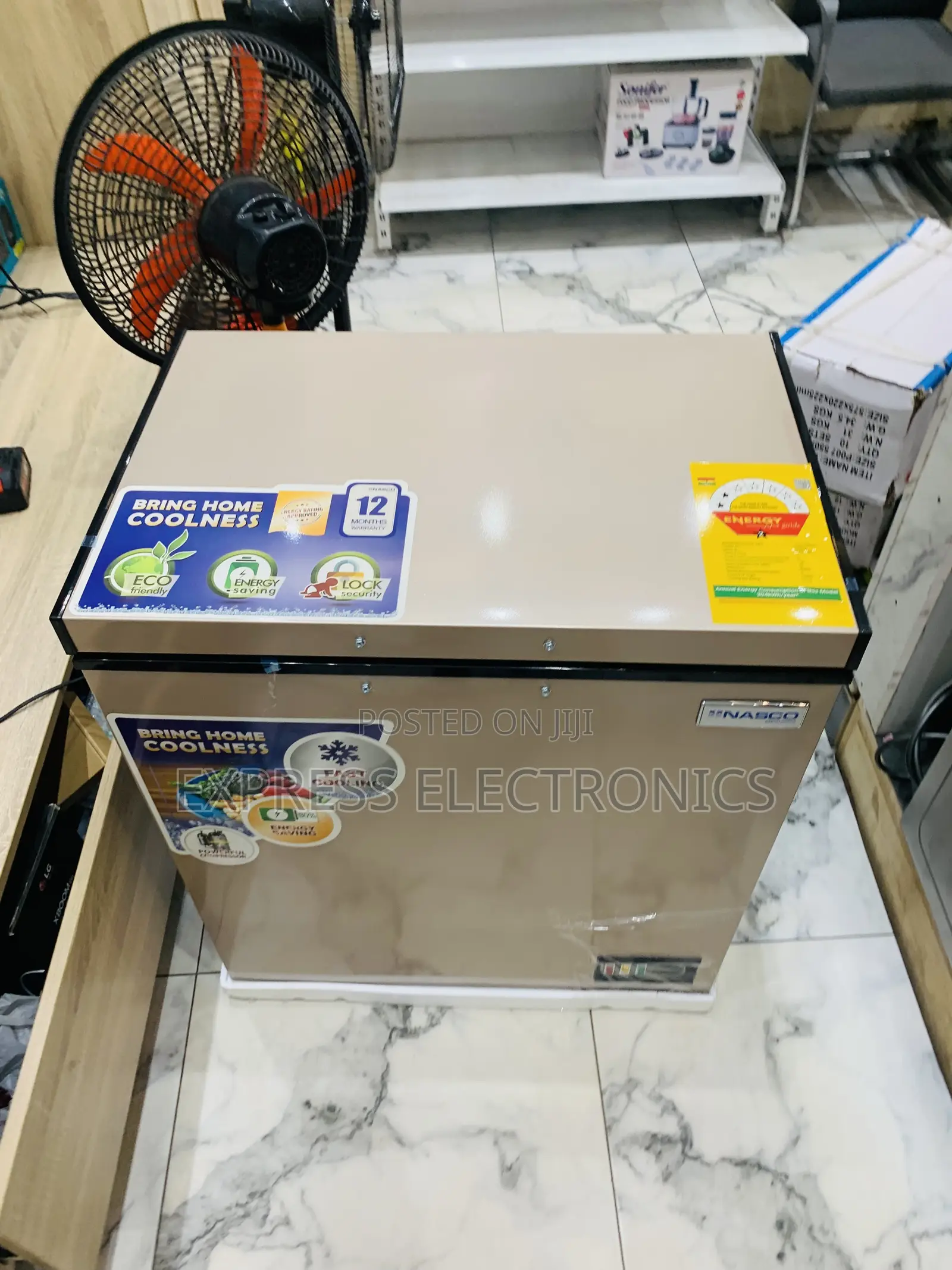 Limited Stock Nasco 150L 2-Star Chest Freezer Gold Colour [NAS-200FL-G
