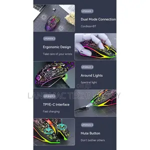 Wireless and Bluetooth Dual-Mode Rechargeable Gaming Mouse