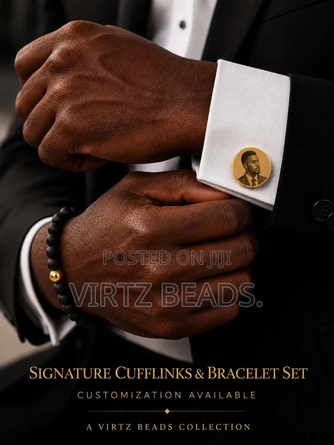 Custom Cufflinks Bracelet Set