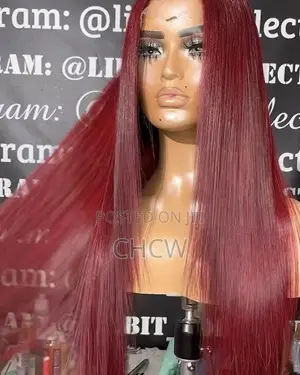 Sliky Sleek New 30 Inches Long Burgundy Wig With a Kim K Closure