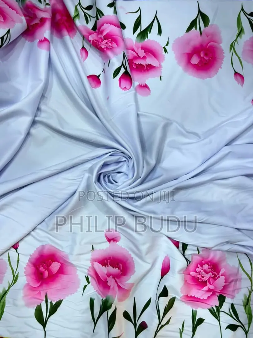 Premium Multicolored Floral Printed Silk/Satin Fabric