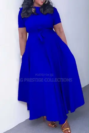 Women's Royal Blue Sleeveless Skater Midi Dress