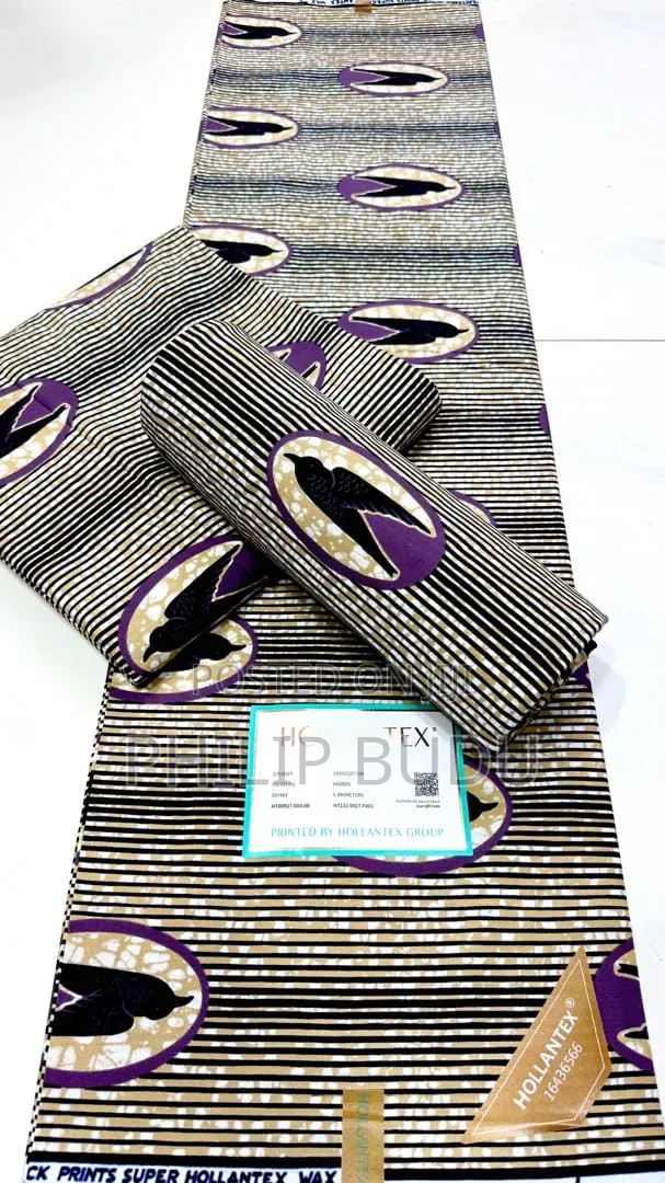 Original Hollantex African Wax Print Fabric (6 Yards)