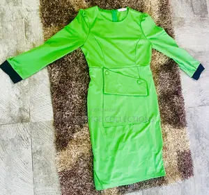 Women's Elegant Green 3/4 Sleeve Bodycon Midi Dress