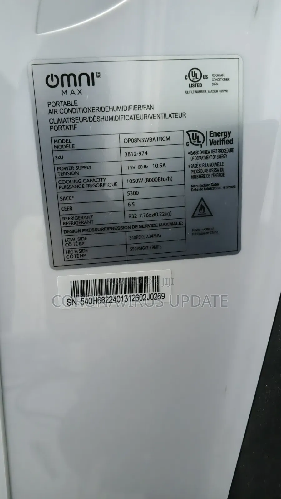 Air Conditioner Portable, Omni Max