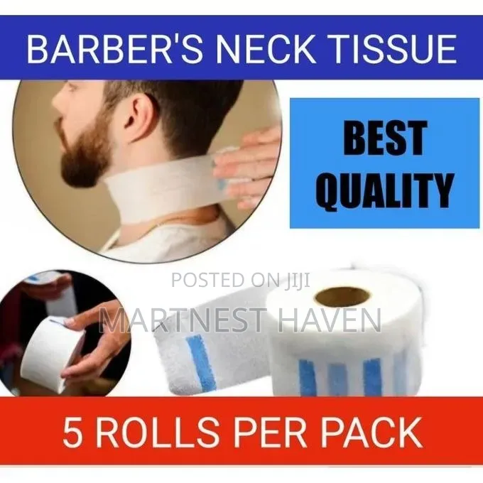 Professional Barber's Neck Tissue Paper Strips - 5 Rolls