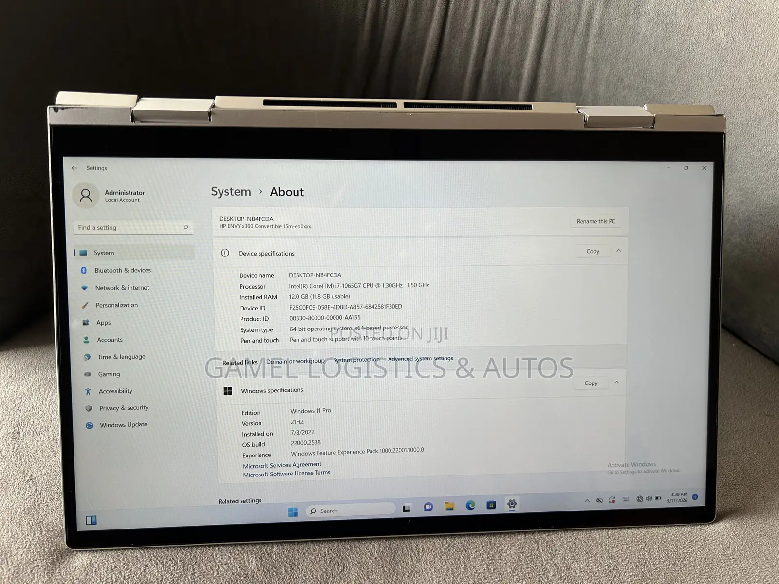 Laptop HP Envy x360 12GB Intel Core i7 SSD 256GB