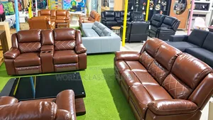 Luxury Brown Leather Recliner Sofa