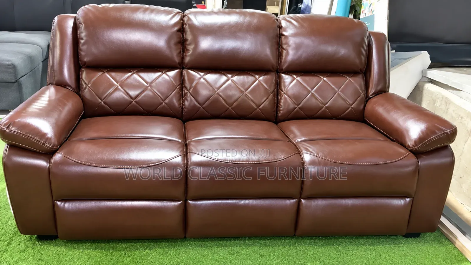 Luxury Brown Leather Recliner Sofa