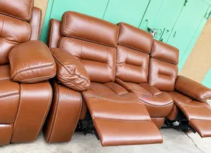 Luxury Brown Leather Recliner Sofa