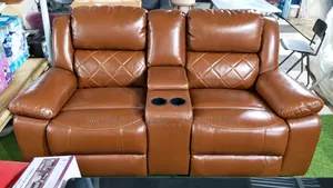 Luxury Brown Leather Recliner Sofa