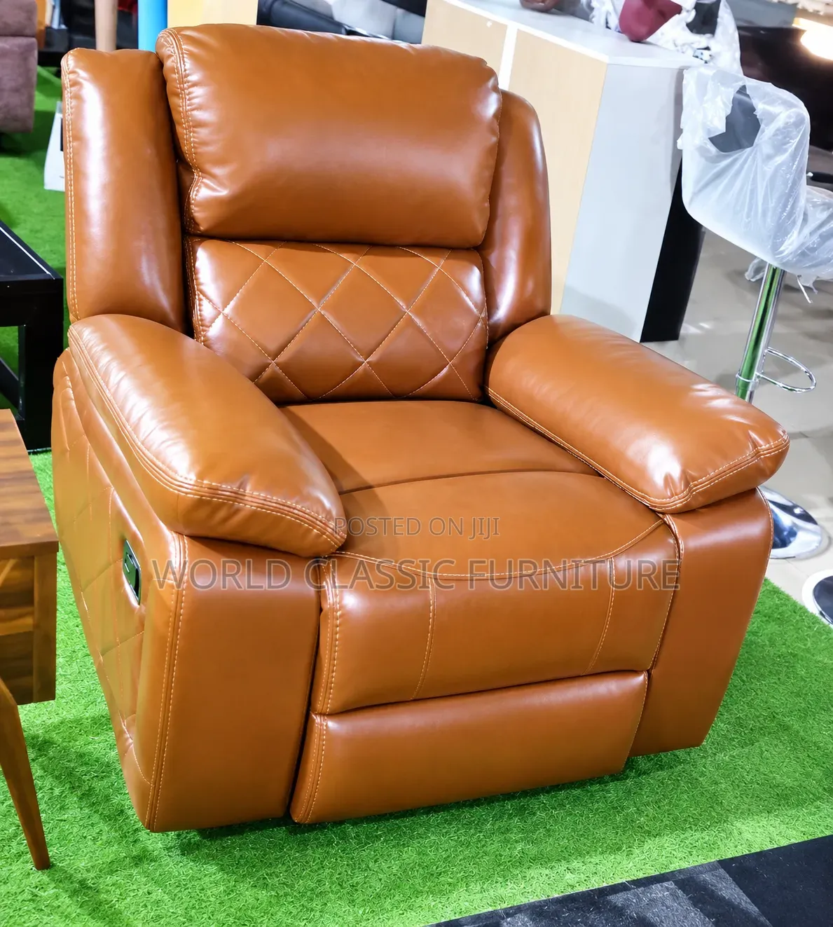 Luxury Brown Leather Recliner Sofa