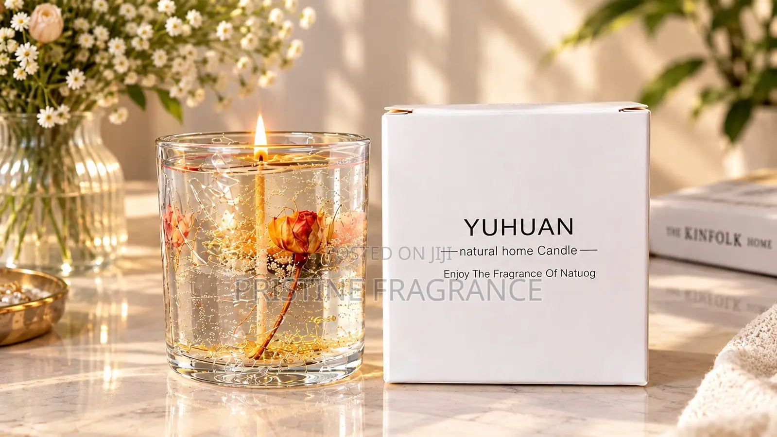 Scented White Peach Oolong Gel Candle