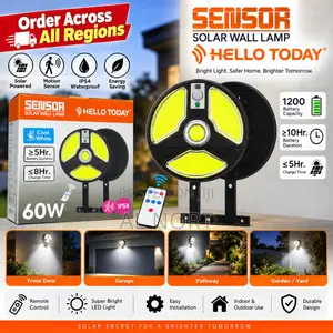 Solar Wall Lamp – Motion Sensor LED Light – 60W – IP54 Waterproof