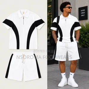 Men’s Cotton Blend 2-Piece T-Shirt Shorts Set – Ready Stock
