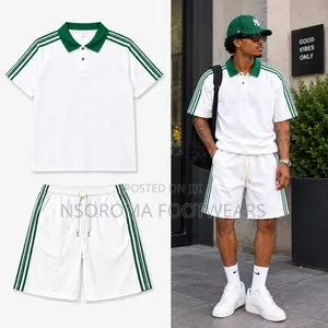 Men’s Cotton Blend 2-Piece T-Shirt Shorts Set – Ready Stock