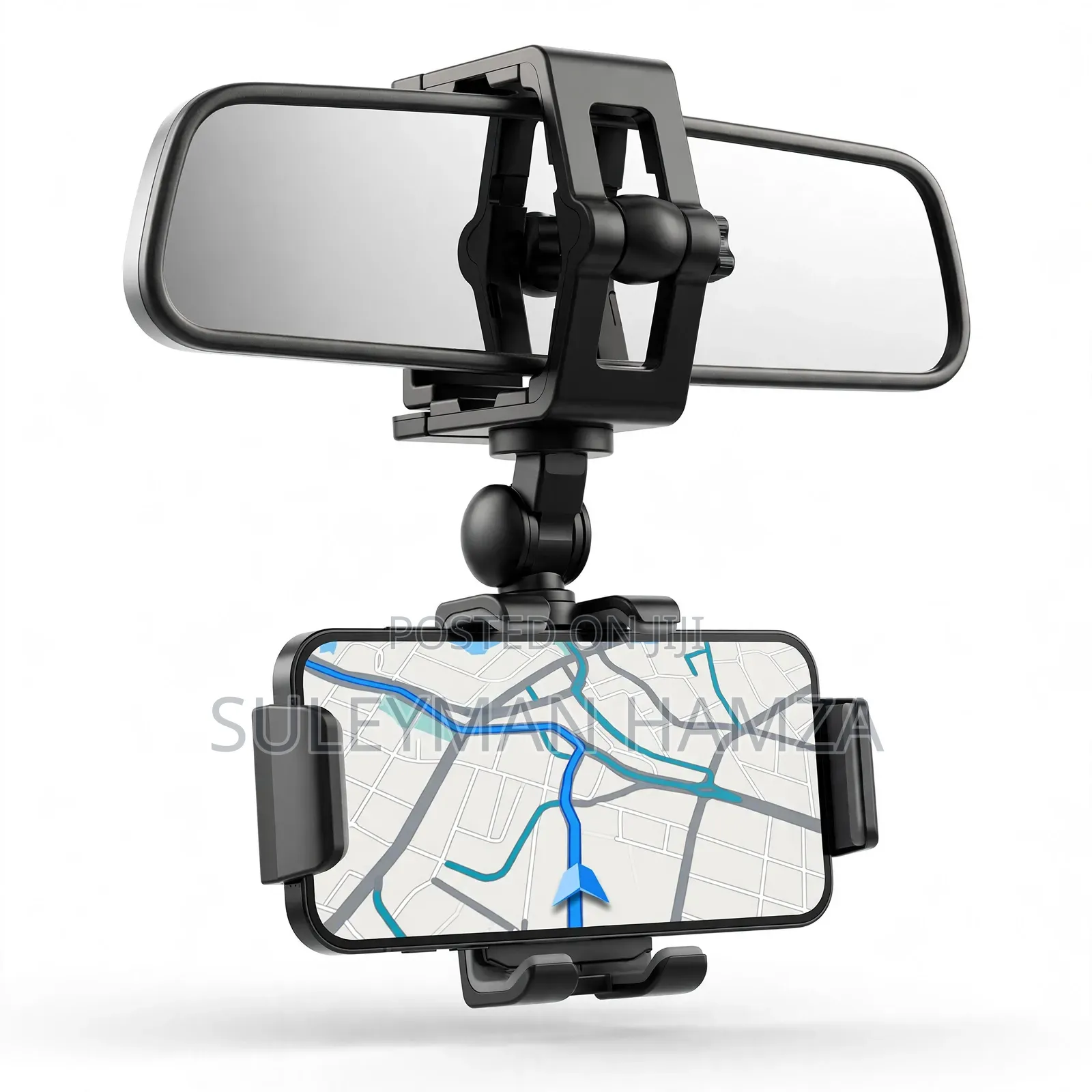 360° Car Rearview Mirror Phone Holder - Anti-Shake