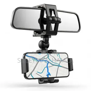 360° Car Rearview Mirror Phone Holder - Anti-Shake