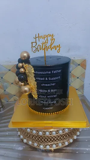 Black and Gold Birthday Cake