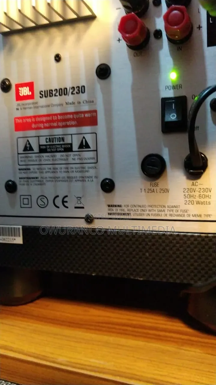 JBL SUB 200/230 Active Powered Subwoofer Bass Reflex - UK