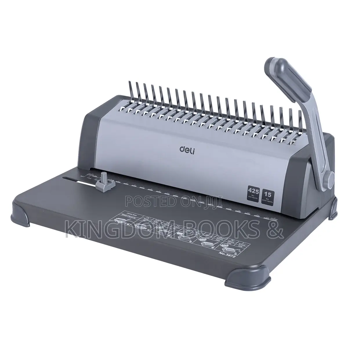 Deli Professional Plastic Comb Binding Punching Machine (Model 3872)