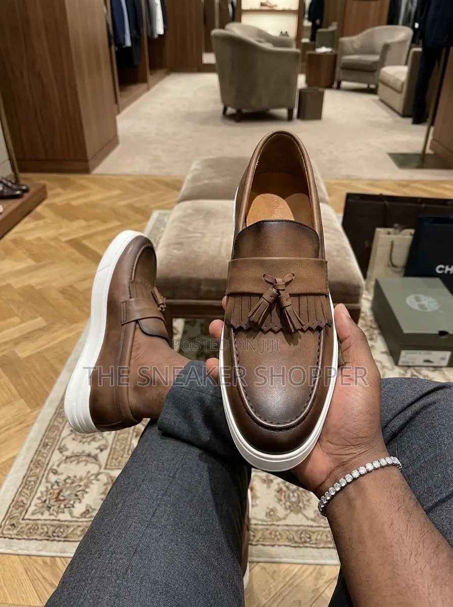 Brown Leather Tassel Loafer Sneake