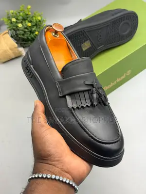 Black Leather Tassel Loafer Sneakers - All Black Boss Edition