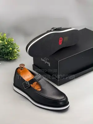 Buckle Strap Executive Shoe - White Sole
