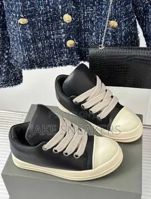 Affordable Rick Owens - Black White Low-Top Sneakers