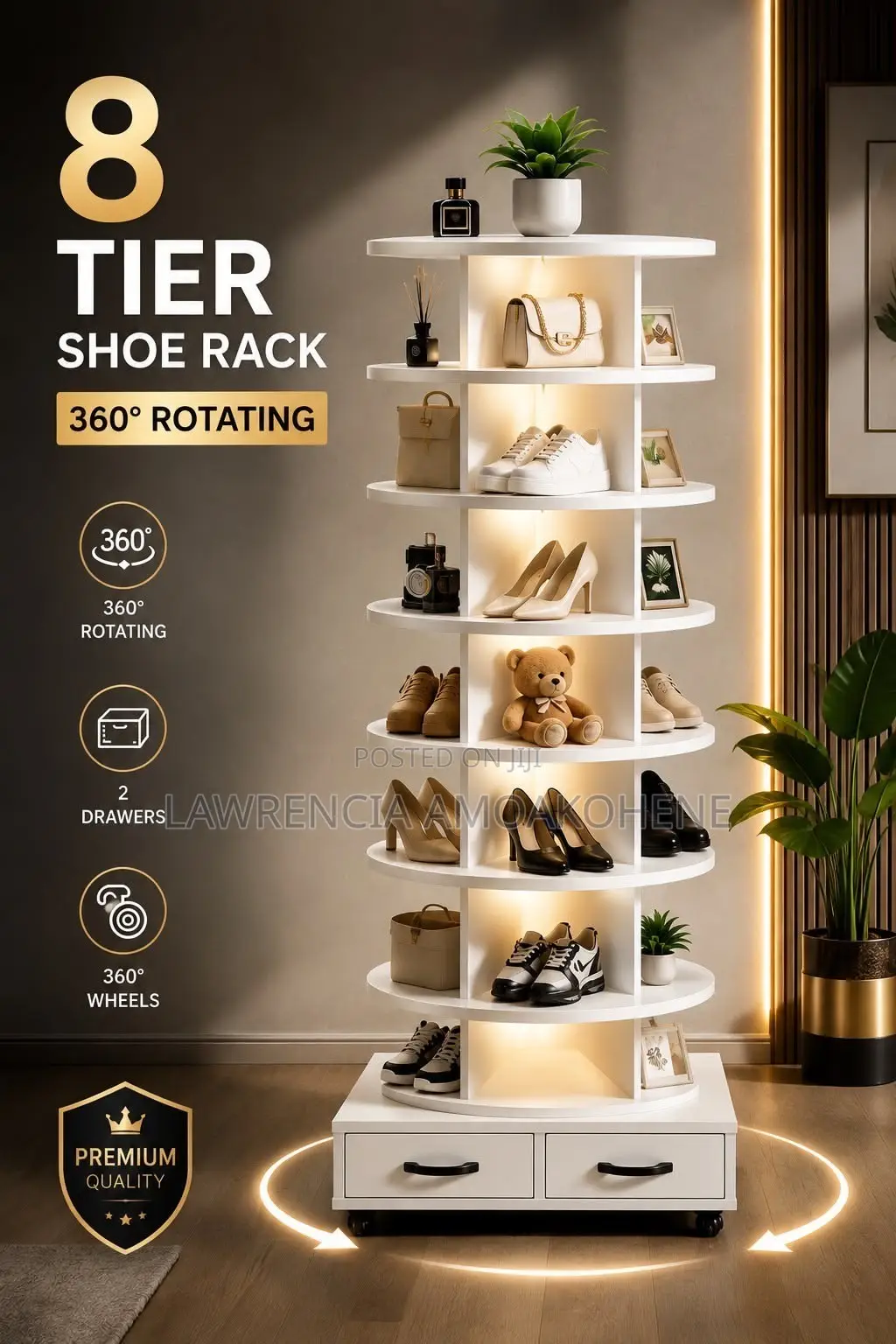360 Rotating Shoe Rack