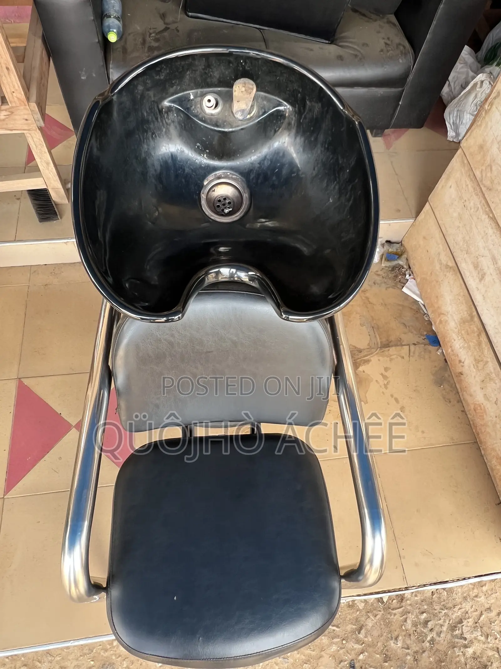 Premium Black Salon Hair Wash Chair / Backwash Unit