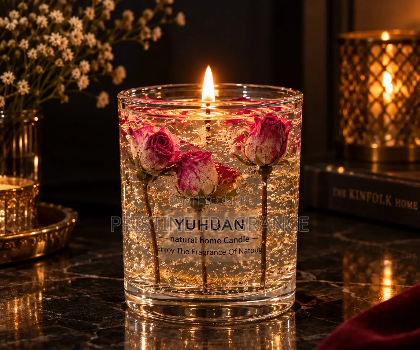 Paradise Gardenia Dried Bloom Aromatherapy Candle