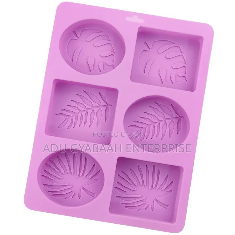 Silicone Soap Mold 6 Cavity Mixed Design
