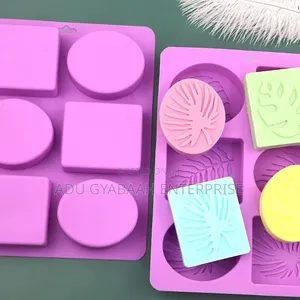 Silicone Soap Mold 6 Cavity Mixed Design
