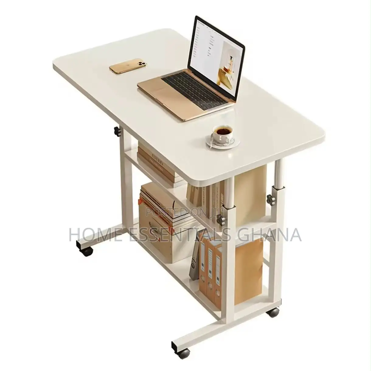 Height-Adjustable Double Shelve Laptop Table