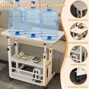 Height-Adjustable Double Shelve Laptop Table
