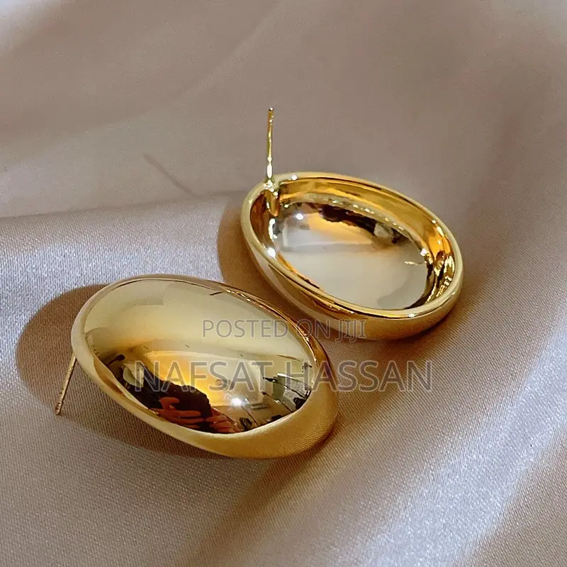 Round Metal Irregular Stud Earrings