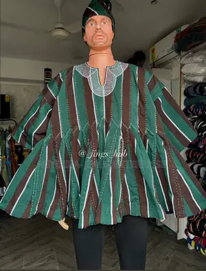Green and Brown Smock for Men