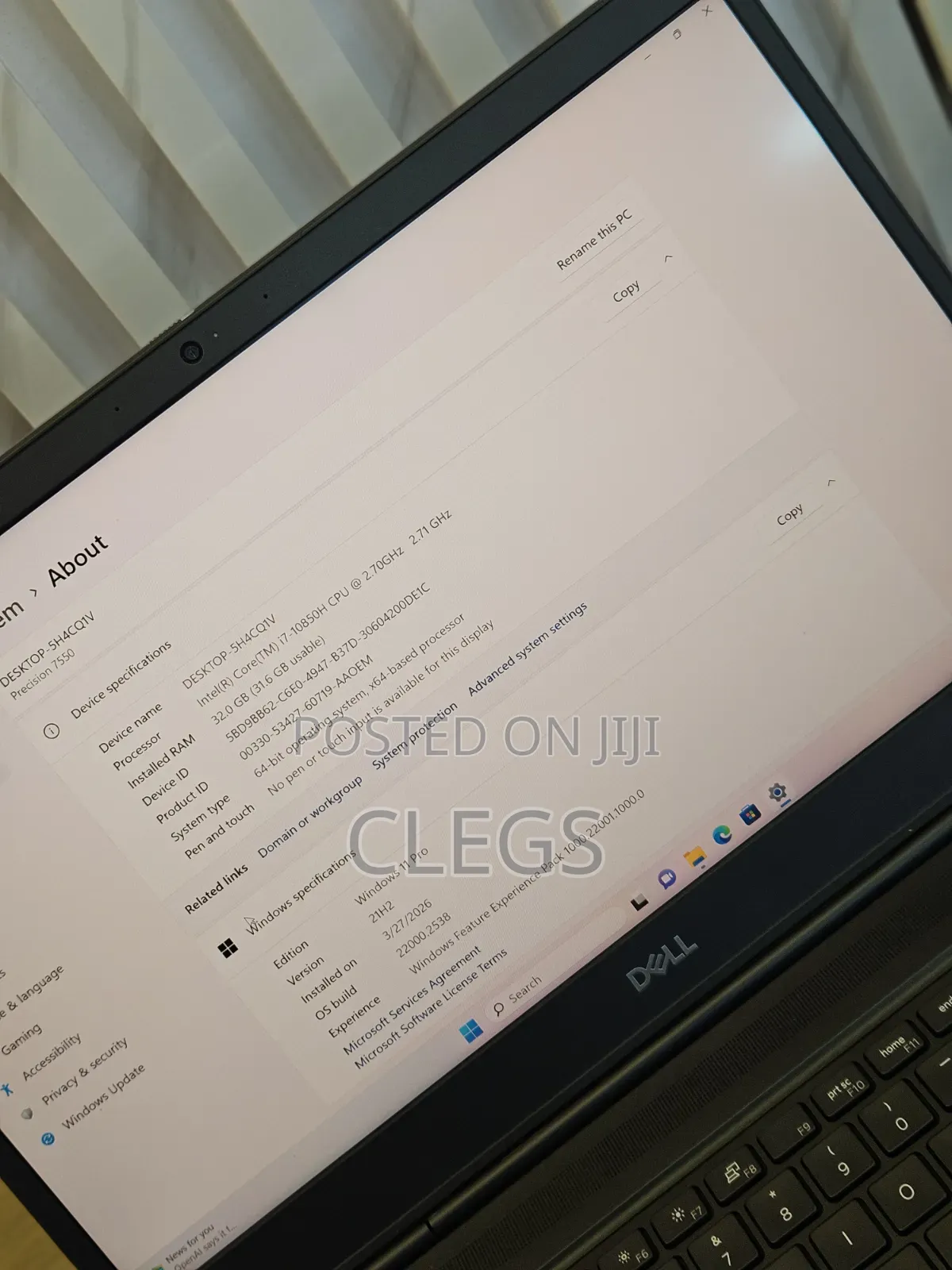 Laptop Dell Precision 7550 32GB Intel Core i7 SSD 512GB