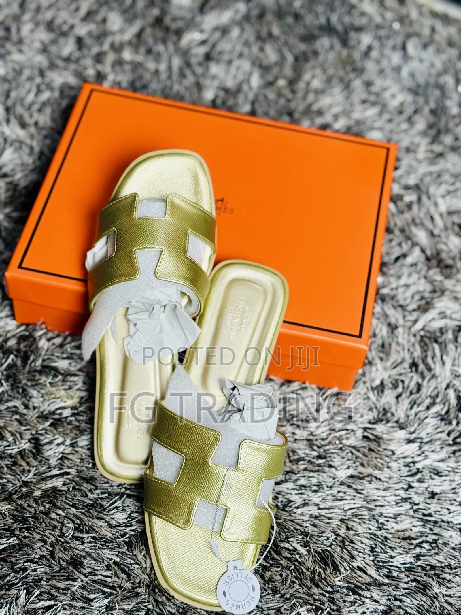 Gold Hermes _ Ladies Slippers