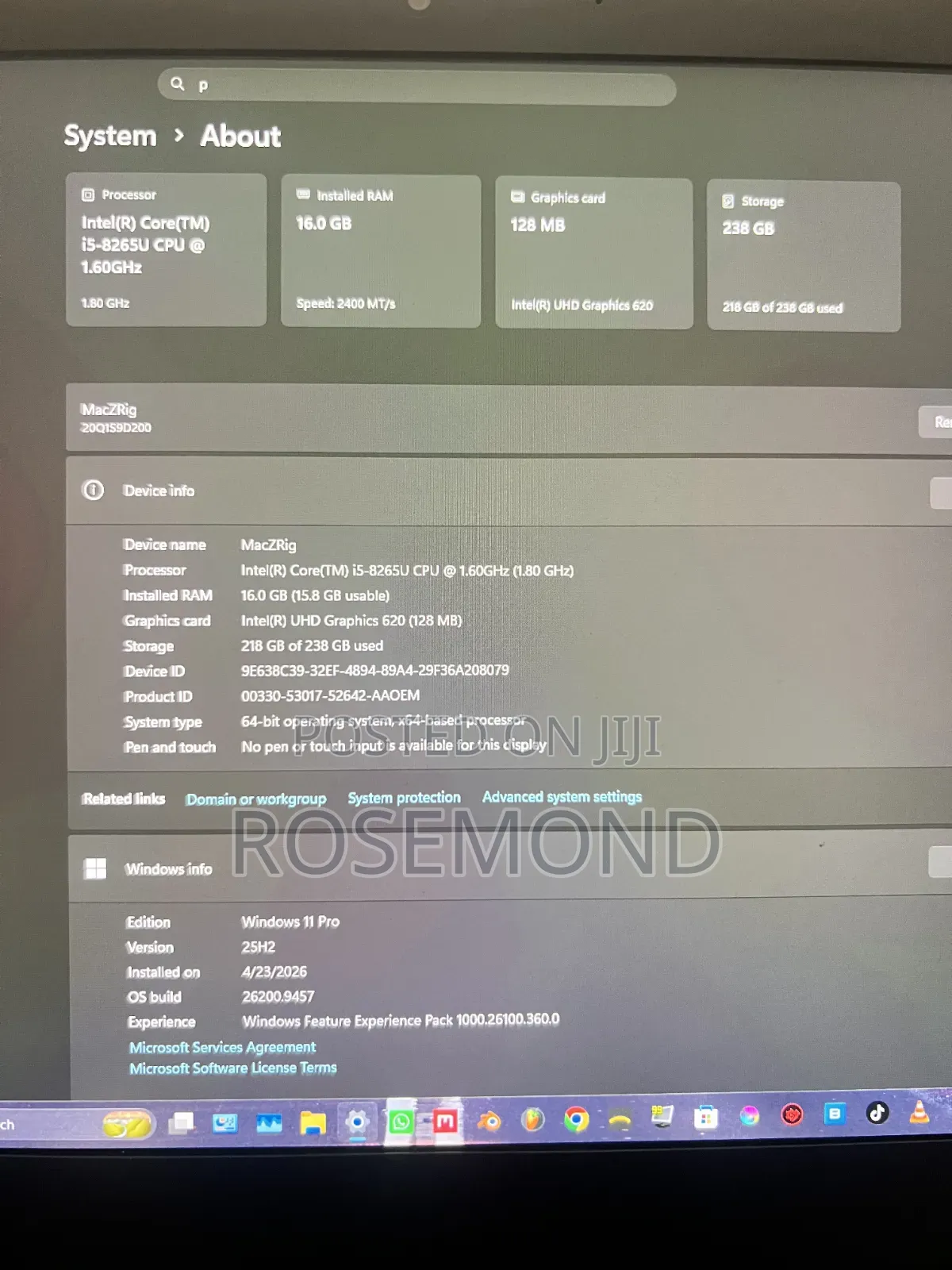 Laptop Lenovo ThinkPad X390 16GB Intel Core i5 SSD 256GB