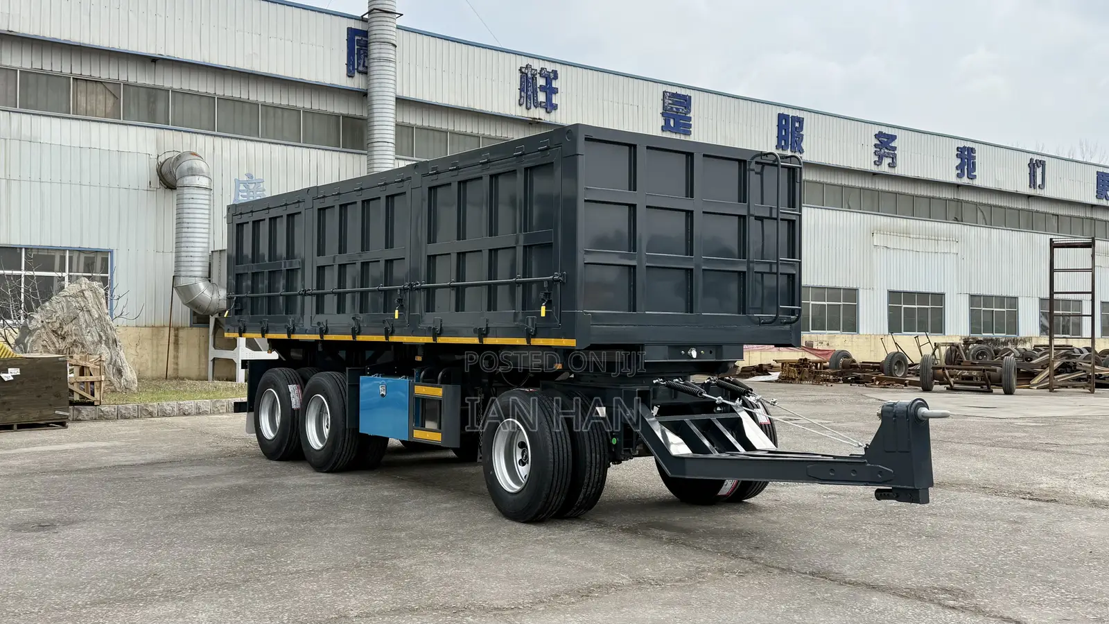 3 Axles Full With Double Side Heavy Duty New Rear Dumping