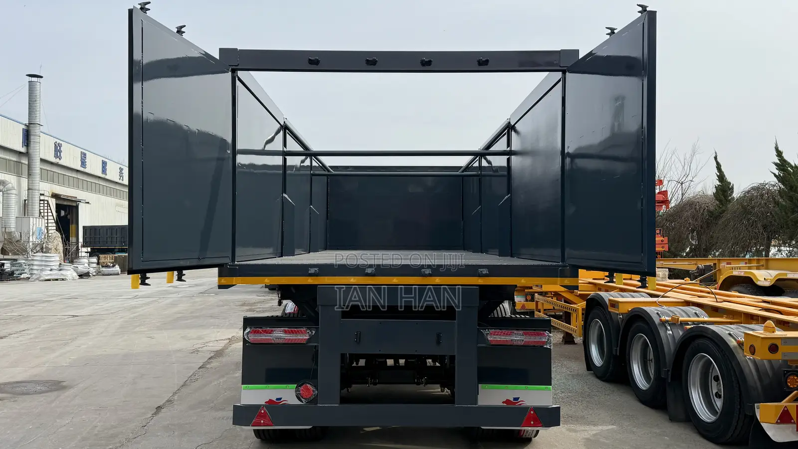 3 Axles Full With Double Side Heavy Duty New Rear Dumping