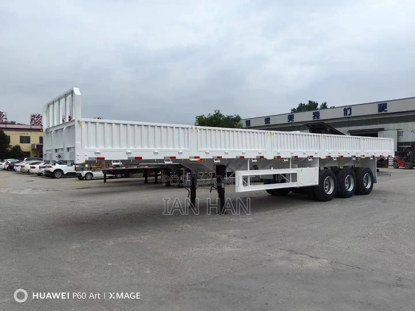 Stake Drop-Side Sidewall Transport Truck Semi-Trailer