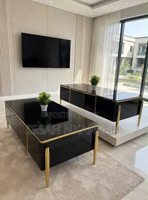 Black Gold TV Stand Set