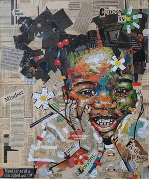 Handmade Newspaper Artwork on Canvas