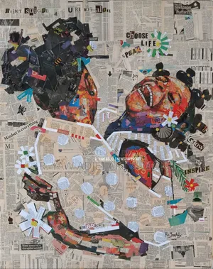 Handmade Newspaper Artwork on Canvas
