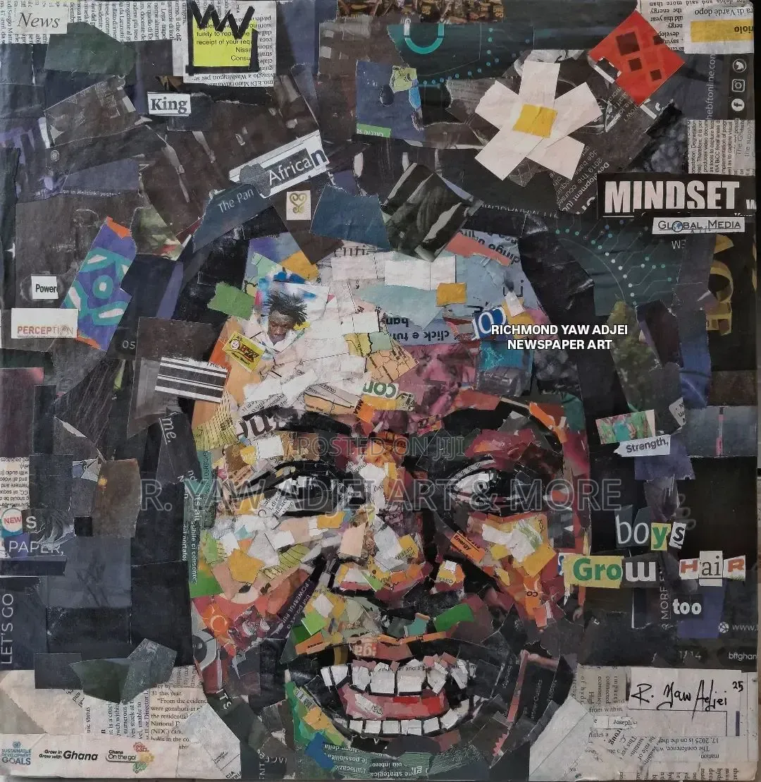 Handmade Newspaper Artwork on Canvas